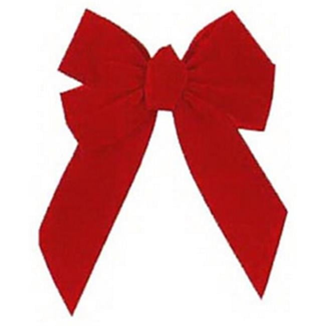 Holiday Trims Red 5 Loop Christmas Bow 10 in.