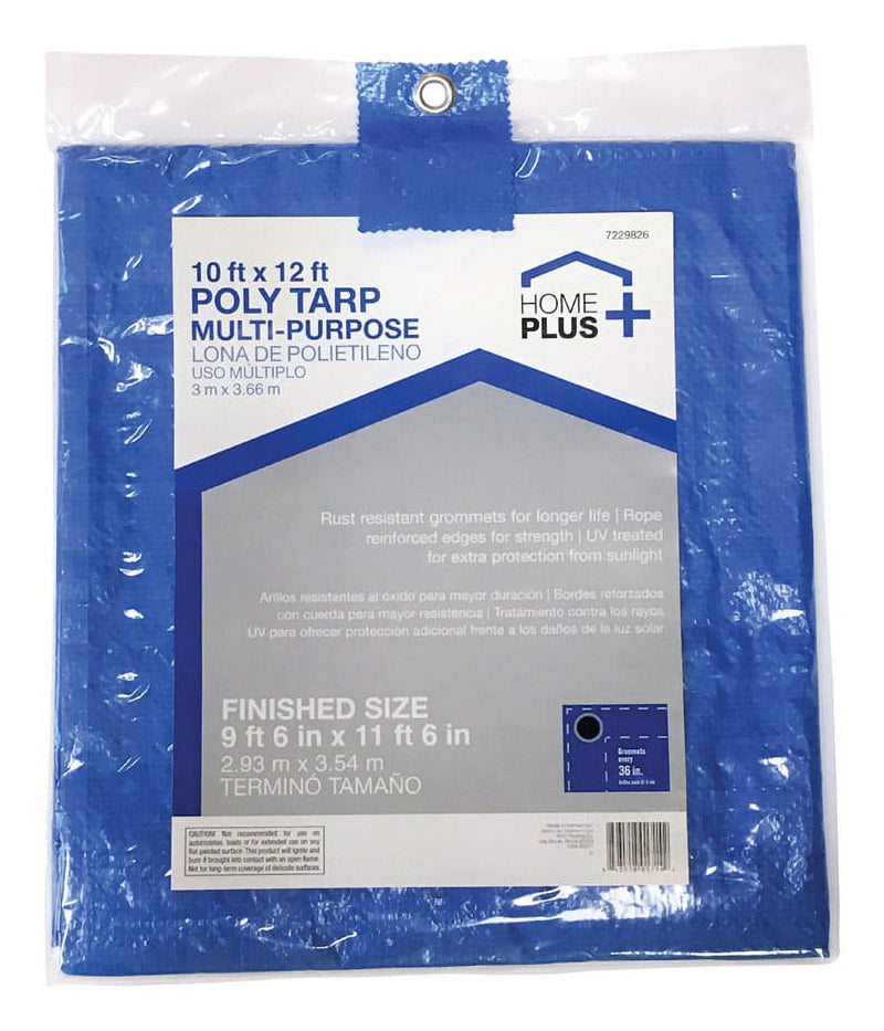 Home Plus 10 ft. W X 12 ft. L Light Duty Polyethylene Tarp Blue