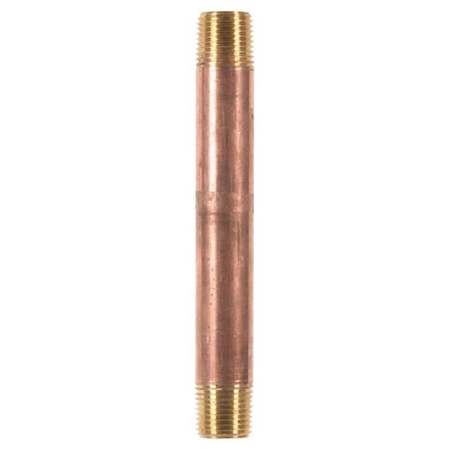 1/2 in. MPT X 1/2 in. D MPT Red Brass Nipple 6 in. L