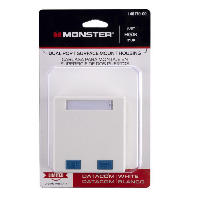 Monster Just Hook It Up White 1 gang Plastic Surface Mount Housing 1 pk