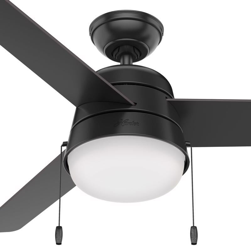 Hunter Aker 52 in. Matte Black LED Indoor and Outdoor Ceiling Fan