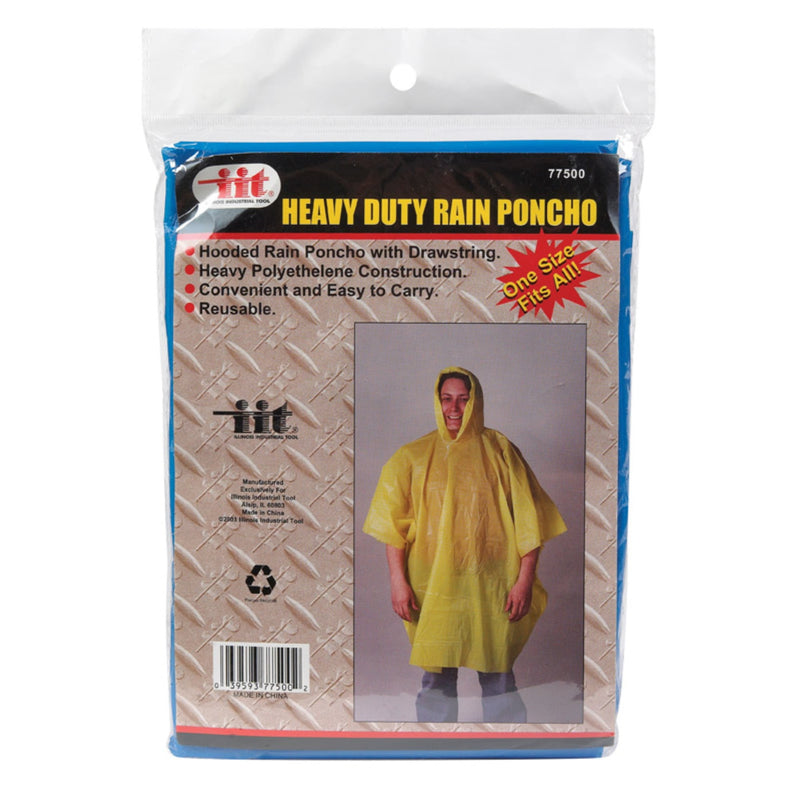 IIT Yellow Polyethylene Rain Poncho One Size Fits All