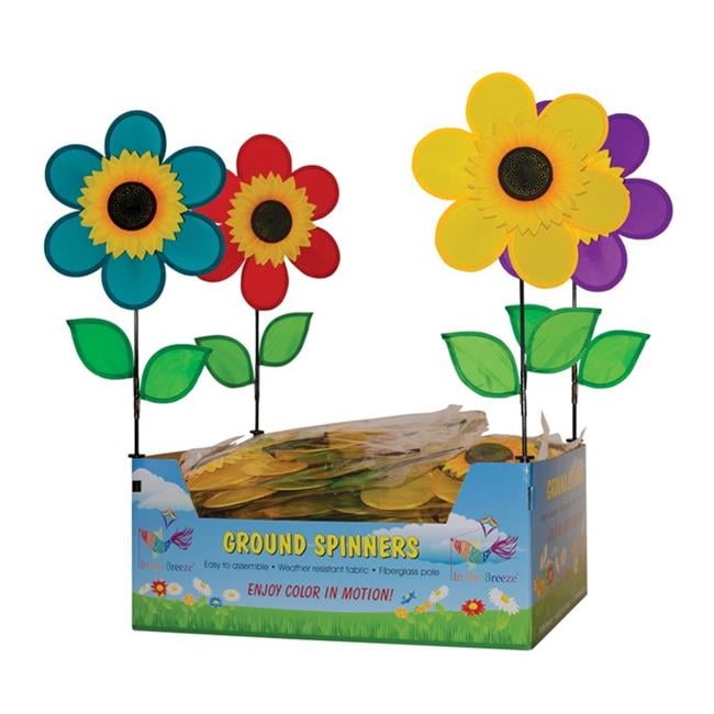 In The Breeze Assorted Nylon 12 in. H Sunflower Garden Stake Spinner