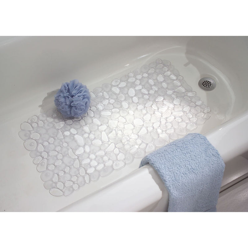 iDesign 26-1/2 in. L X 13-3/4 in. W Clear PVC Bath Mat