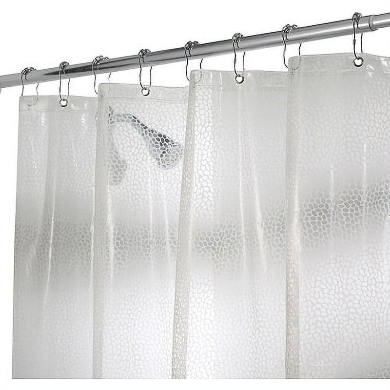 iDesign 72 in. H X 72 in. W Clear Raindrop Shower Curtain EVA