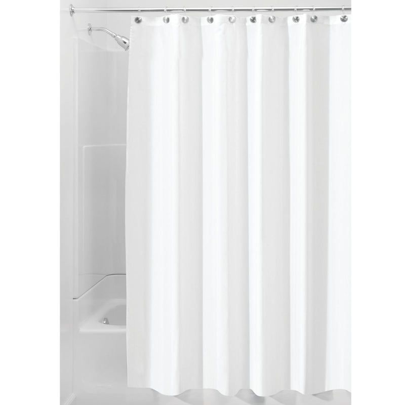 iDesign 72 in. H X 72 in. W White Solid Shower Curtain Liner Polyester