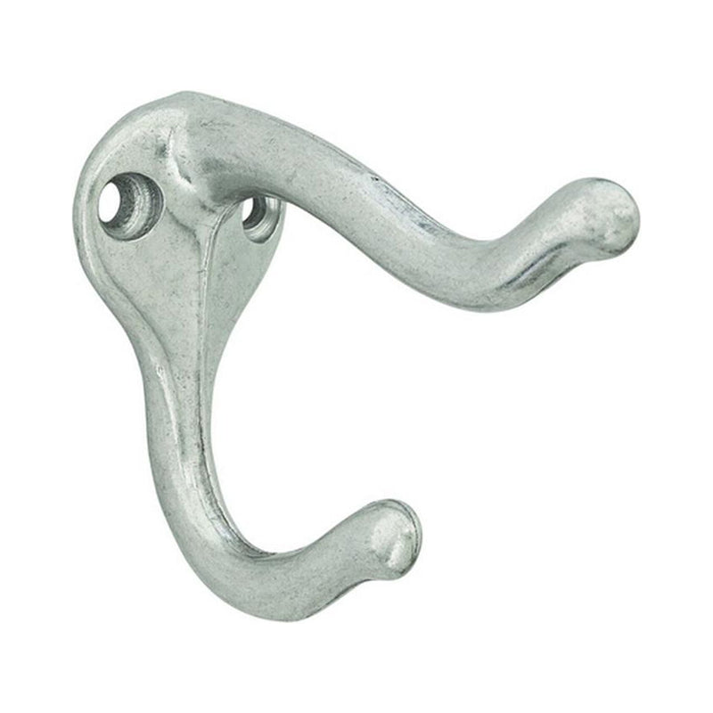 Ives Medium Bright Nickel Aluminum 1-1/4 in. L Coat/Hat Hook 1 pk