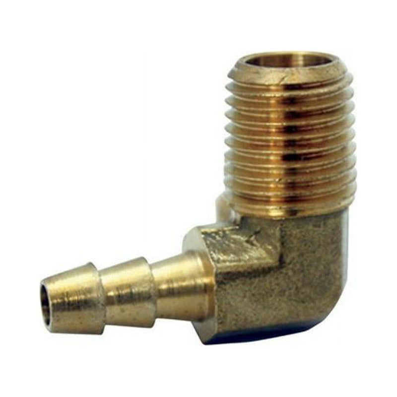 JMF Company Brass 1/8 in. D X 1/4 in. D Hose Barb Elbow 1 pk