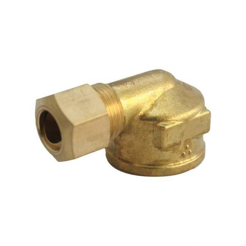 JMF Company 3/8 in. Compression X 1/2 in. D FPT Brass 90 Degree Elbow