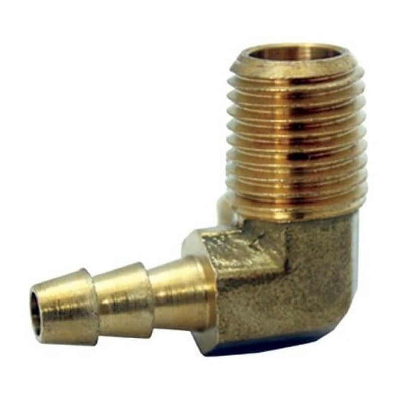 JMF Company Brass 1/4 in. D X 1/2 in. D Hose Barb Elbow 1 pk