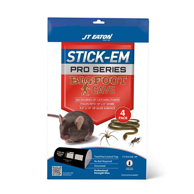 JT Eaton Stick-Em Pro Series Bigfoot Extra Large Glue Board Trap For Insects/Rodents/Snakes 4 pk