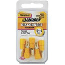 Jandorf 12-10 Ga. Insulated Wire Female Disconnect Yellow 5 pk