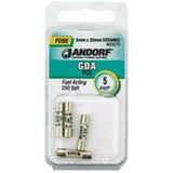 Jandorf GDA 5 amps Fast Acting Fuse 2 pk