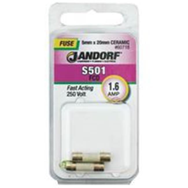 Jandorf S501 1.6 amps Fast Acting Fuse 2 pk