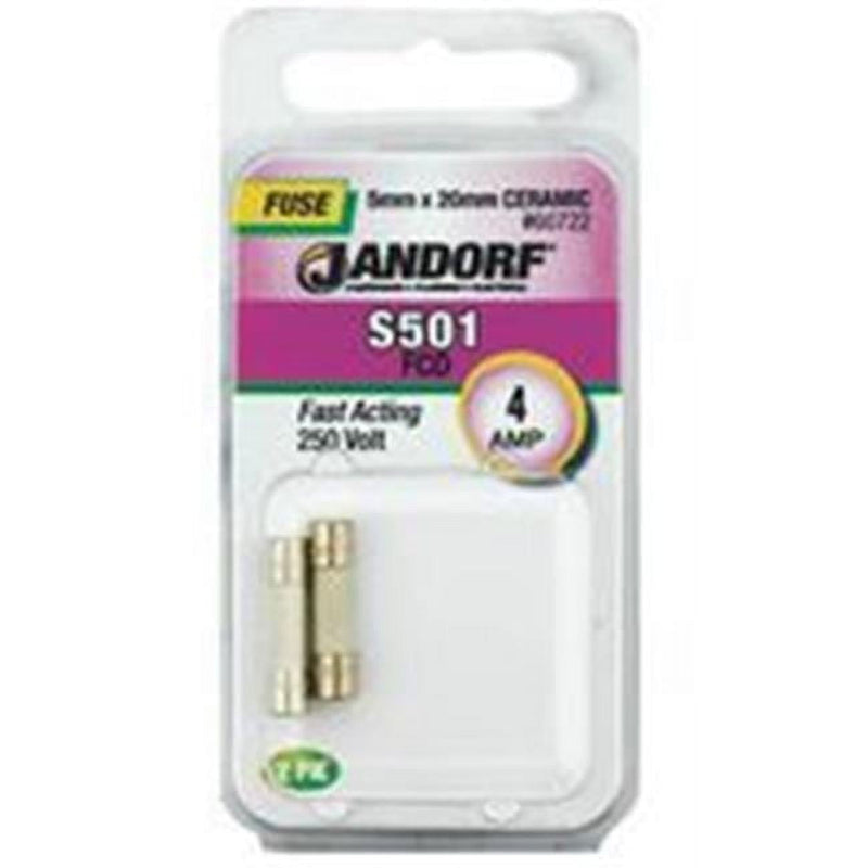 Jandorf S501 4 amps Fast Acting Fuse 2 pk