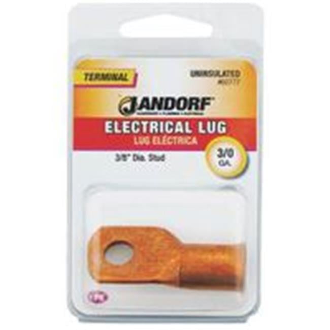 Jandorf 3/0 Ga. Uninsulated Wire Electrical Lug Copper 1 pk