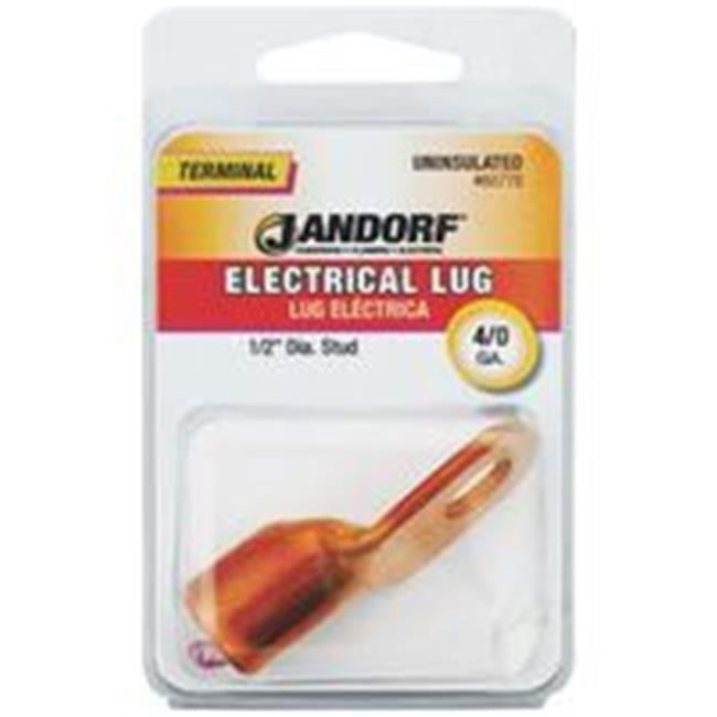 Jandorf 4/0 Ga. Uninsulated Wire Electrical Lug Copper 1 pk