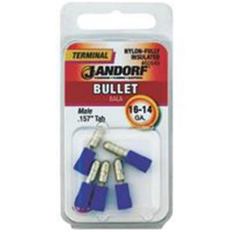 Jandorf 16-14 Ga. Insulated Wire Male Bullet Blue 5 pk