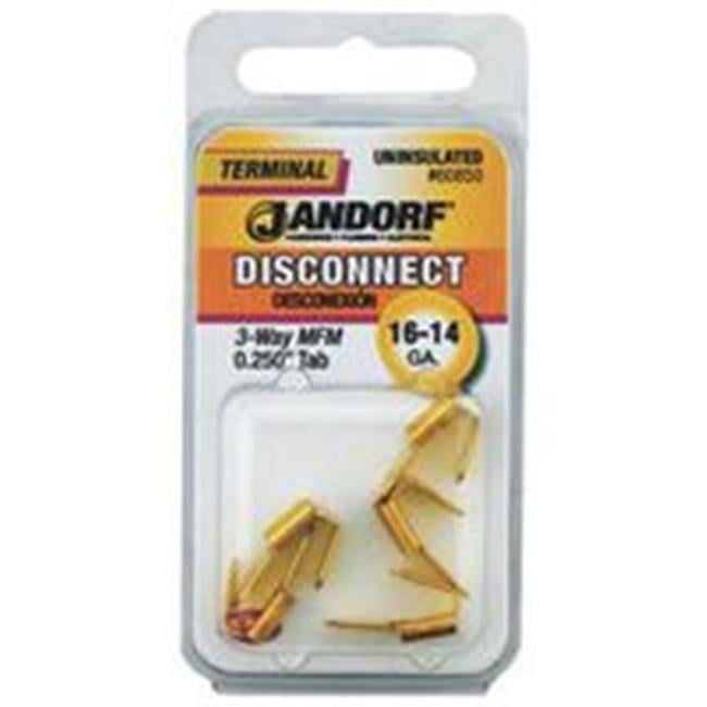 Jandorf Uninsulated Wire Terminal Disconnect Yellow 5 pk