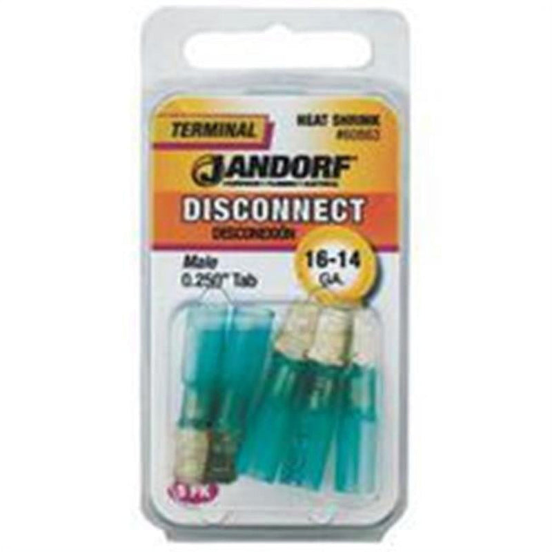 Jandorf 16-14 Ga. Insulated Wire Male Disconnect Blue 5 pk