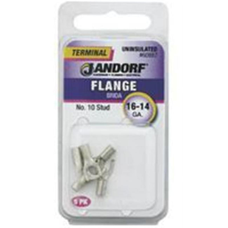 Jandorf 16-14 Ga. Uninsulated Wire Terminal Flange Silver 5 pk