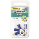 Jandorf 16-14 Ga. Insulated Wire Terminal Ring Blue 5 pk