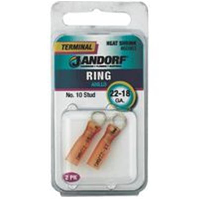 Jandorf 22-18 Ga. Insulated Wire Terminal Ring Red 2 pk