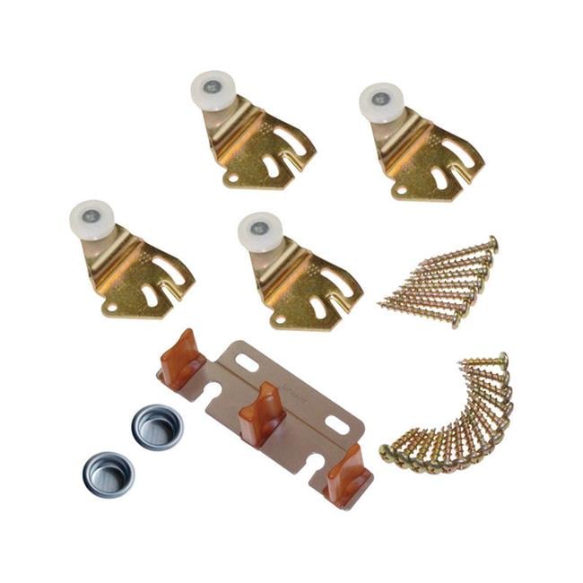 Johnson Hardware Brass-Plated Brown/White Metal By-Pass Part Set 50 pc