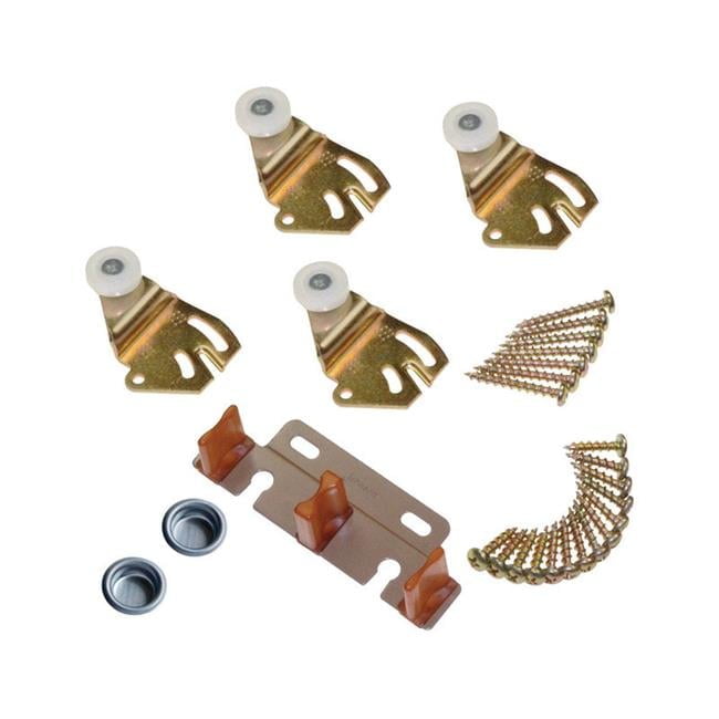 Johnson Hardware Brass-Plated Brown/White Metal By-Pass Part Set 50 pc