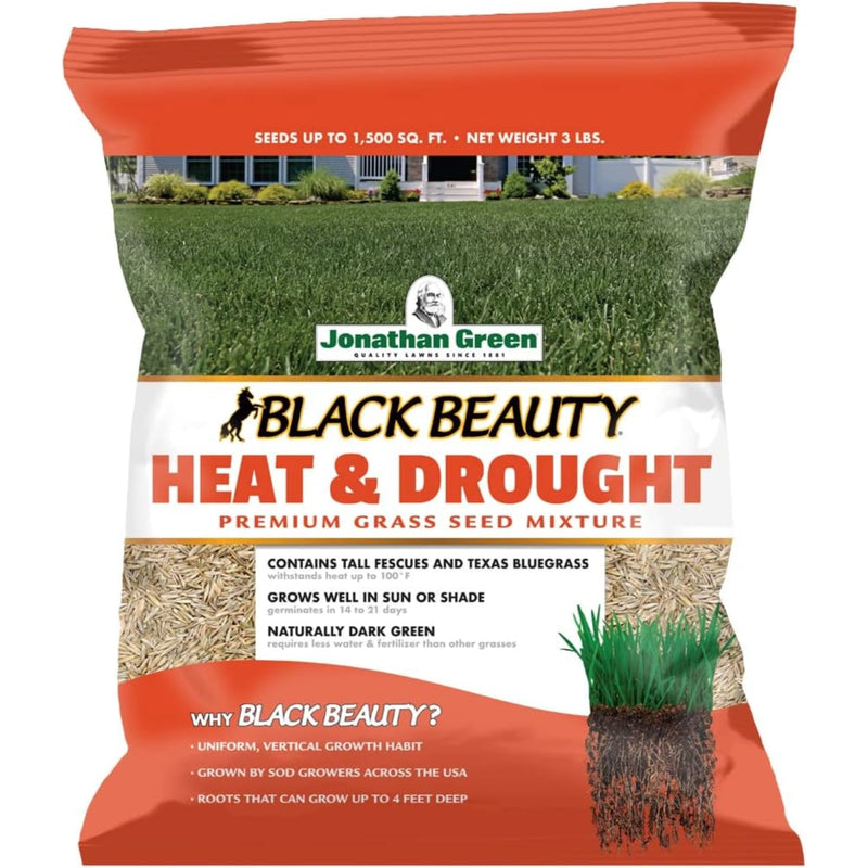 Jonathan Green Black Beauty Heat & Drought Mixed Sun or Shade Grass Seed 3 lb