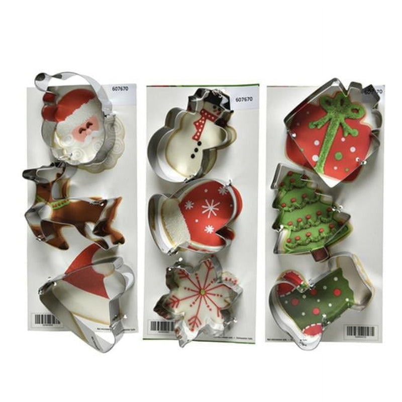 Decoris Christmas Cookie Cutter Set Silver 3 pc