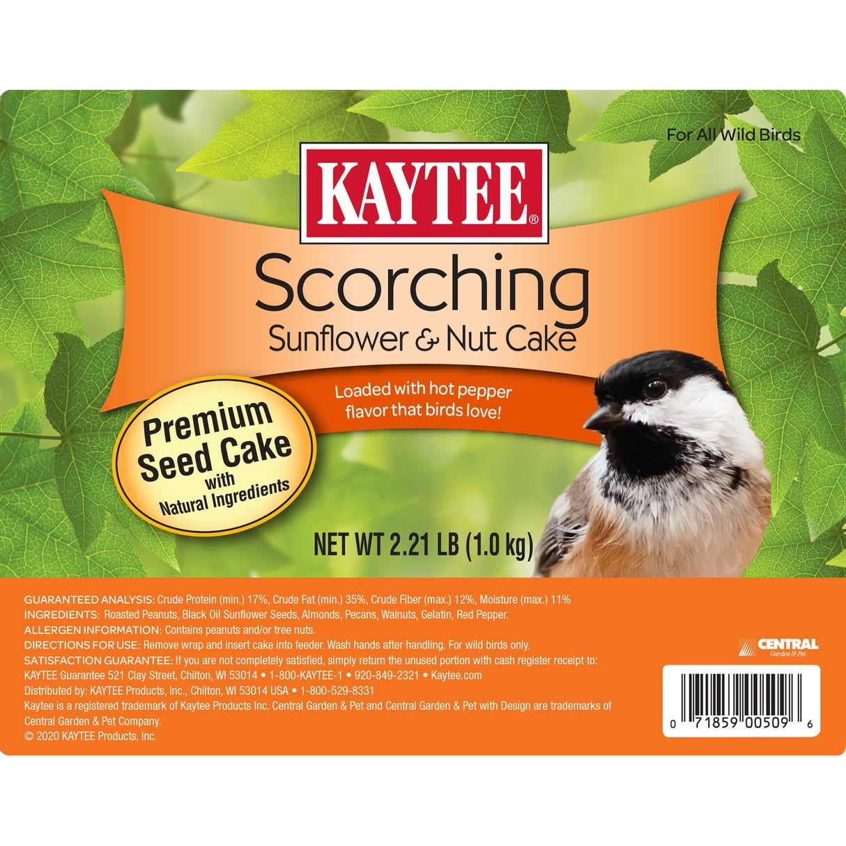 Kaytee Scorching Songbird Roasted Peanuts Seed and Nut Cake 2.2 lb