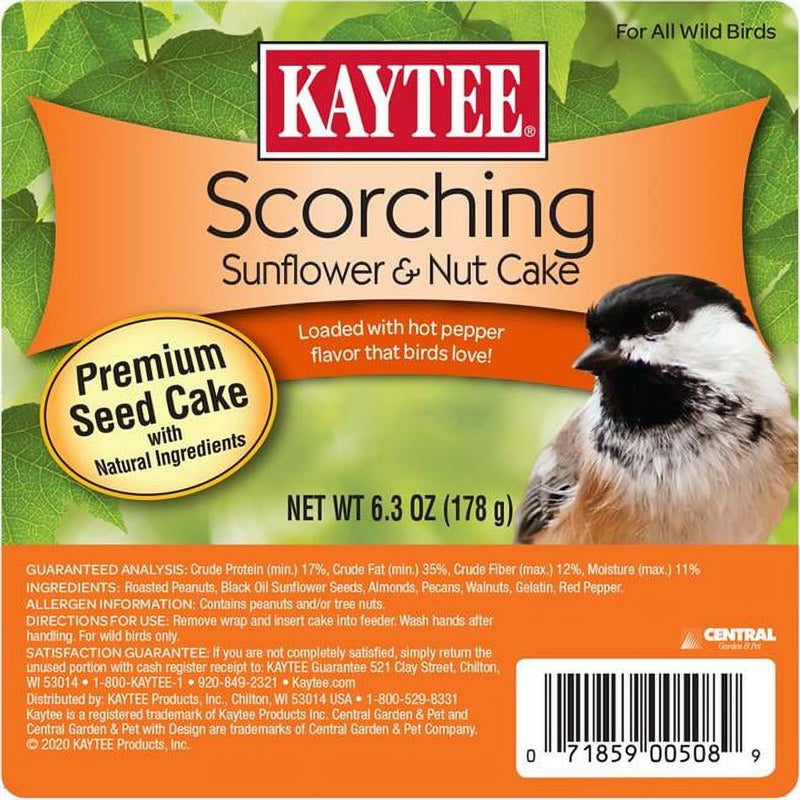 Kaytee Scorching Wild Bird Roasted Peanuts Seed and Nut Cake 6.3 oz