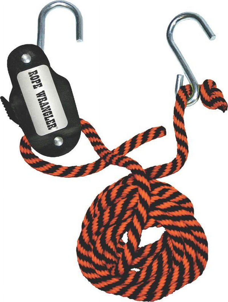 Keeper Rope Wrangler 3/8 in. W X 16 ft. L Black/Orange Tie Down 250 lb 1 pk