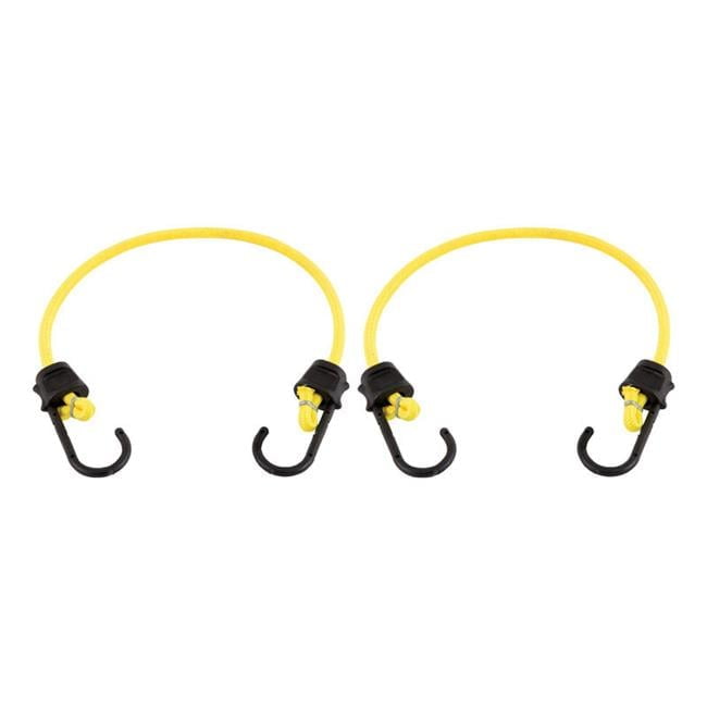 Keeper Black/Yellow Bungee Cord 24 in. L X 0.315 in. 2 pk