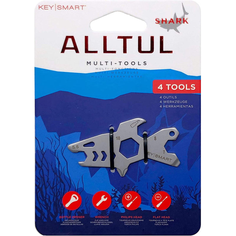 KeySmart AllTul Stainless Steel Silver Shark Multi-Tool Key