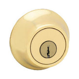 Kwikset SmartKey Security Polished Brass Metal Single Cylinder Deadbolt