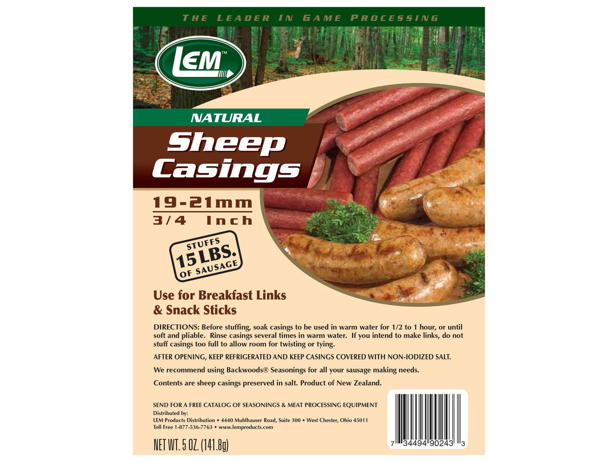 LEM Sheep Sausage Casings 5 oz Bagged