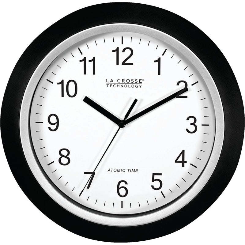 La Crosse Technology 12 in. L X 1 in. W Indoor Casual Analog Atomic Wall Clock Glass/Plastic Black/S