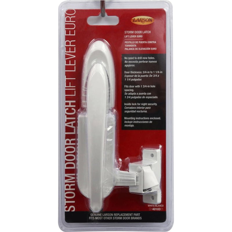 Larson Euro White Zinc Lift Lever Latch 1 pk