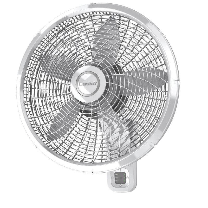 Lasko 22.5 in. H X 18 in. D 3 speed Oscillating Wall Mount Fan Remote Control