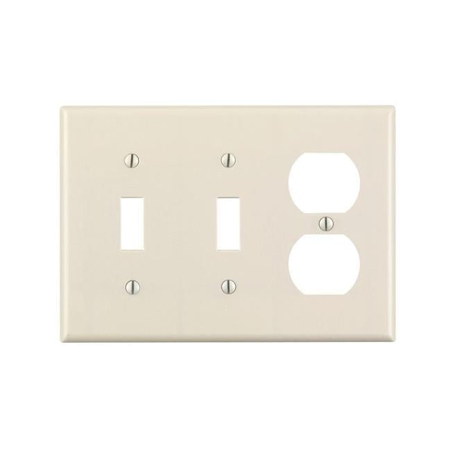 Leviton Almond 3 gang Thermoset Plastic Duplex/Toggle Wall Plate 1 pk