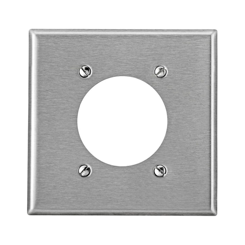 Leviton Silver 2 gang Stainless Steel Outlet Wall Plate 1 pk