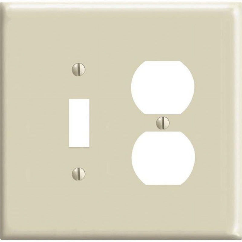 Leviton Ivory 2 gang Nylon Duplex/Toggle Wall Plate 1 pk