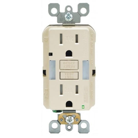 Leviton 15 amps 125 V Duplex Light Almond GFCI Outlet 5-15R 1 pk