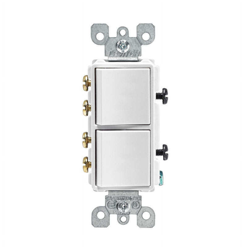 Leviton Decora 15 amps 3-Way Rocker Switch White 1 pk