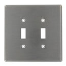 Leviton Silver 2 gang Stainless Steel Toggle Oversized Wall Plate 1 pk