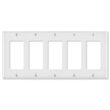Leviton White 5 gang Thermoset Plastic Decorator Wall Plate 1 pk