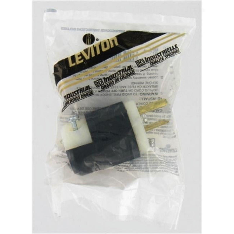 Leviton Industrial Nylon Ground/Straight Blade Plug 6-15P 18-10 AWG 2 Pole 3 Wire