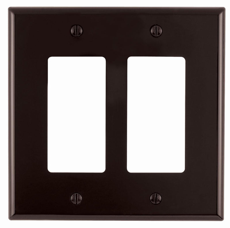 Leviton Brown 2 gang Thermoset Plastic Decorator Wall Plate 1 pk